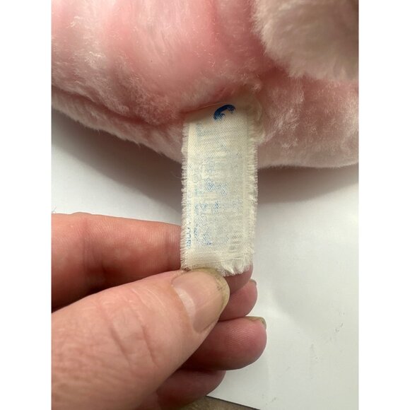 Pink Plush Puppy Dog Stuffed Animal Toy With Floppy Ears & Ribbon Tail - Picture 3 of 4